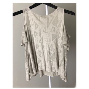 NORDSTROM Flowy Good Shimmer Cold Shoulder Blouse